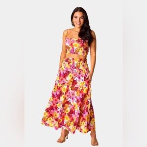 Buddy Love Tamra set size XS maxi skirt floral vacation